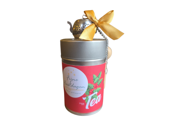Thee cadeau blik Kerst -  Fijne Feestdagen