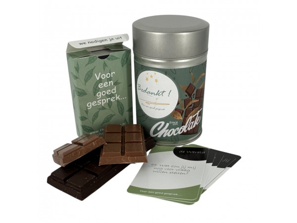 Chocolade cadeau blik - Bedankt
