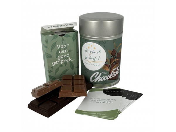 Chocolade cadeau blik - Ik vind je lief